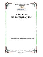 Kế toán quản trị  bài giảng, giáo trình dành cho sinh viên đại học, cao đẳng