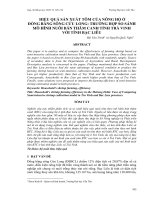 hiệu quả sản xuất tôm của nông hộ ở ĐBSCL: trường hợp so sánh mô hình nuôi tôm bán thâm canh tỉnh Trà Vinh với tỉnh Bạc Liêu