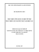 Thực hiện công bằng xã hội với việc phát triển con người ở việt nam hiện nay (tTT) 