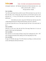 Đề thi học sinh giỏi môn Lịch sử lớp 9 Sở GDĐT Nghệ An năm học 2015  2016 bảng A