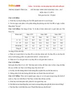 Đề thi học sinh giỏi môn Địa lý lớp 9 Phòng GDĐT Tĩnh Gia, Thanh Hóa năm học 2016  2017 