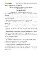 Đề thi chọn đội tuyển học sinh giỏi cấp tỉnh môn Địa lý lớp 9 Phòng GDĐT Tĩnh Gia, Thanh Hóa lần 2 năm học 2016  2017