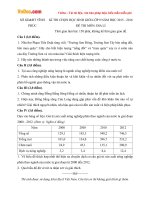 Đề thi học sinh giỏi môn Địa lý lớp 9 Sở GDĐT Vĩnh Phúc năm học 2015  2016 