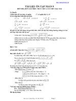 he thong bai tap ve can bac 2 bien doi can thuc bac 2