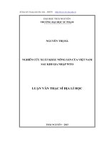 Nghiên cứu xuất khẩu nông sản của Việt Nam sau khi gia nhập WTO (LV thạc sĩ)