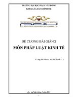 Pháp luật kinh tế Bài giảng dành cho sinh viên Đại học, cao đẳng