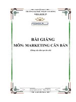 Marketing cơ bản bài giảng, giáo trình dành cho sinh viên đại học, cao đẳng