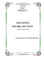 Tin học kế toán bài giảng, giáo trình dành cho sinh viên đại học, cao đẳng