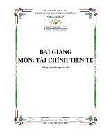 Tài chính tiền tệ bài giảng, giáo trình dành cho sinh viên đại học, cao đẳng
