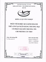 Phân tích hiệu quả kinh doanh thẻ ATM tại ngân hàng thương mại cổ phần sài gòn chi nhánh cần thơ 