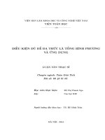 Điều kiện đủ để đa thức là tổng bình phương và ứng dụng (LV thạc sĩ)