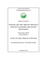 Đánh giá việc thực hiện quy hoạch sử dụng đất tại Đai học Thái Nguyên đến năm 2015 (LV thạc sĩ)