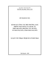 Đánh giá công tác bồi thường giải phóng mặt bằng của 02 dự án trên địa bàn phường Túc Duyên, thành phố Thái Nguyên, tỉnh Thái Nguyên (LV thạc sĩ)