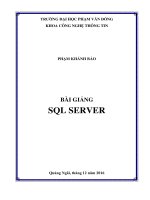 Bài giảng SQL Server bài giảng dành cho sinh viên Đại học, Cao đẳng