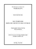 Dấu ấn hiện sinh trong tiểu thuyết của nhà văn thuận