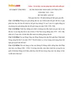 Đề thi học sinh giỏi môn Lịch sử lớp 9 sở GDĐT Vĩnh Phúc năm 2015  2016 