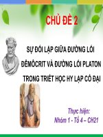 triểu luận triết học đêmôcrit và platon