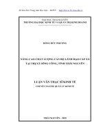 Nâng cao chất lượng cán bộ lãnh đạo cấp xã tại Thị xã Sông Công, tỉnh Thái Nguyên (LV thạc sĩ)