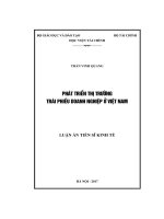 Phát triển thị trường trái phiếu doanh nghiệp ở Việt Nam (LA tiến sĩ)