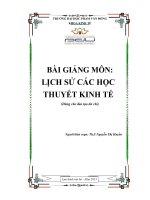 Lịch sử các học thuyết kinh tế bài giảng, giáo trình dành cho sinh viên đại học, cao đẳng