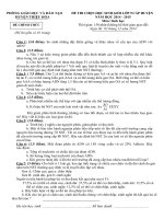 Đề thi học sinh giỏi môn Sinh học lớp 9 năm học 2014  2015 huyện Thiệu Hóa, Thanh Hóa 