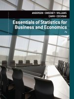 Essentials of statistics for business and economics 7th edition
