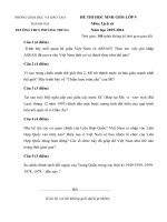 Đề thi học sinh giỏi môn Lịch sử lớp 9 năm học 2015  2016 trường THCS Phương Trung, Hà Nội 