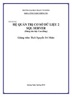 Hệ quản trị cơ sở dữ liệu 2 SQL server 