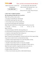 Đề thi học sinh giỏi môn Địa lý lớp 9 Phòng GDĐT Đoan Hùng, Phú Thọ năm học 2016  2017 