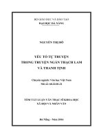 Yếu tố tự truyện trong truyện ngắn thạch lam và thanh tịnh