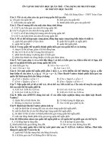 100 câu TRẮC NGHIỆM sinh học ôn tập CHƯƠNG 3,4,5