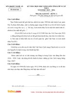 Đề thi học sinh giỏi cấp tỉnh môn Lịch sử lớp 9 sở GDĐT Nghệ An năm 2015  2016 