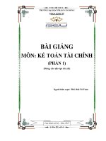 Kế toán tài chính 1  bài giảng, giáo trình dành cho sinh viên đại học, cao đẳng