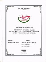 The effect of using games on vocabulary of students at tri ton secondary school 