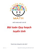 Bài toán thực tế quy về hệ bất phương trình bậc nhất 2 ẩn   nguyễn bá hoàng 