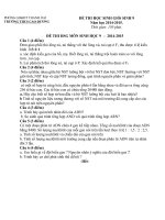 Đề thi học sinh giỏi môn Sinh học lớp 9 trường THCS Cao Dương, Thanh Oai năm 2014  2015 