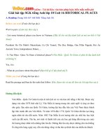 Giải bài tập SGK tiếng Anh lớp 10 Unit 16 HISTORICAL PLACES 