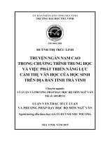 Truyện ngắn Nam Cao trong chương trình trung học và việc phát triển năng lực cảm thụ văn học của học sinh trên địa bàn tỉnh Trà Vinh