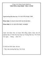 LỄ CƯỚI CỦA NGƯỜI VIỆT Ở VỊ THANH TỈNH HẬU GIANG- TRUYỀN THỐNG VÀ BIẾN ĐỔI