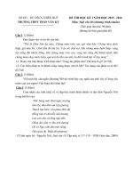 Đề thi học kì 1 môn Ngữ văn lớp 10 trường THPT Trần Văn Kỷ, Thừa Thiên Huế năm học 2015  2016 