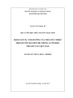 Khảo sát sự ảnh hưởng của nhà máy nhiệt điện Duyên Hải đến hệ thống lưới điện truyền tải Việt Nam
