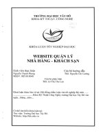 Website quản lý nhà hàng   khách sạn 