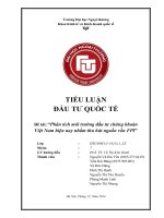 Phân tích môi trường đầu tư chứng khoán việt nam hiện nay nhằm thu hút nguồn vốn FPI 