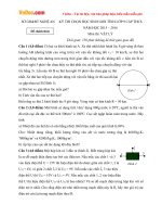 Đề thi học sinh giỏi môn Vật lý lớp 9 Sở GDĐT Nghệ An năm học 2015  2016 