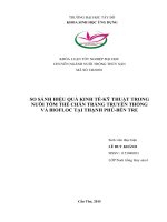 So sánh hiệu quả kinh tế kỹ thuật của mô hình nuôi tôm thẻ chân trắng theo quy trình truyền 