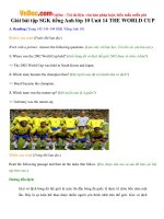 Giải bài tập SGK tiếng Anh lớp 10 Unit 14 THE WORLD CUP