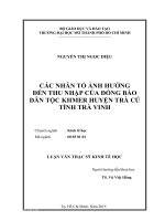 Các nhân tố ảnh hưởng đến thu nhập của đồng bào dân tộc Khmer huyện Trà Cú tỉnh Trà Vinh