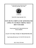 XÂY DỰNG CHIẾN LƯỢC KINH DOANH CÔNG TY CỔ PHẦN THỐNG NHẤT ĐẾN NĂM 2020