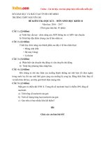 Bộ đề thi học kì 1 môn Sinh học lớp 10 năm học 2016  2017 