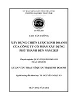 XÂY DỰNG CHIẾN LƯỢC KINH DOANH CỦA CÔNG TY CỔ PHẦN XÂY DỰNG PHÚ THÀNH ĐẾN NĂM 2025 - Cao Tấn Cường